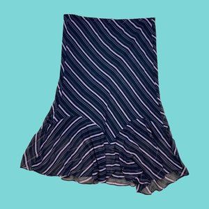 Striped/Polka Dot Sheer Midi Skirt